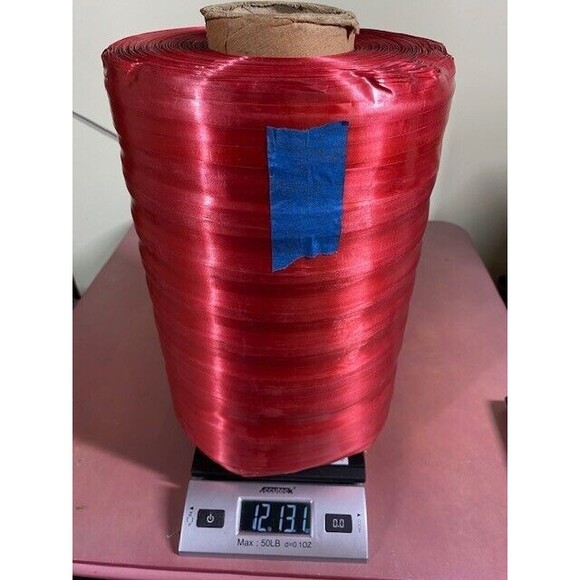 Large Spool Red Satin Decorative Craft Ribbon 3/4" Wide 13 1/2" x 7.5" 12.14 lbs - Picture 9 of 9